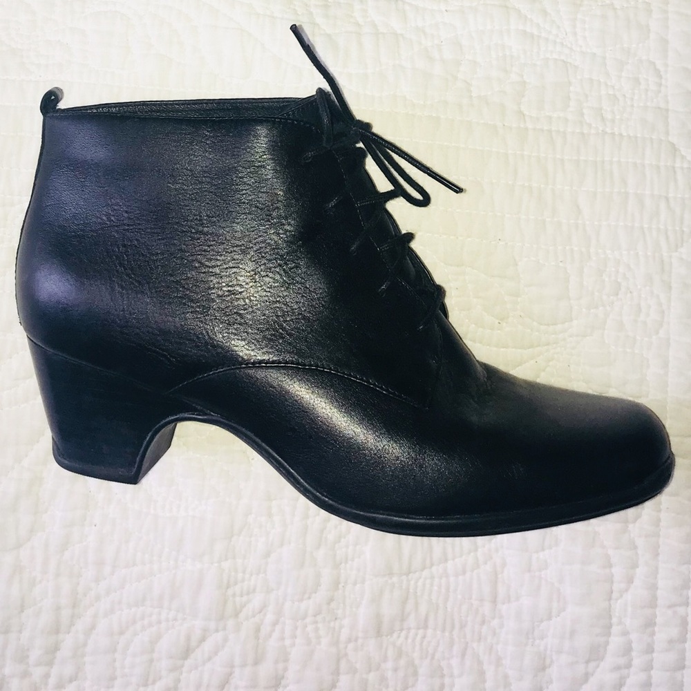 Clarks black leather ankle boots